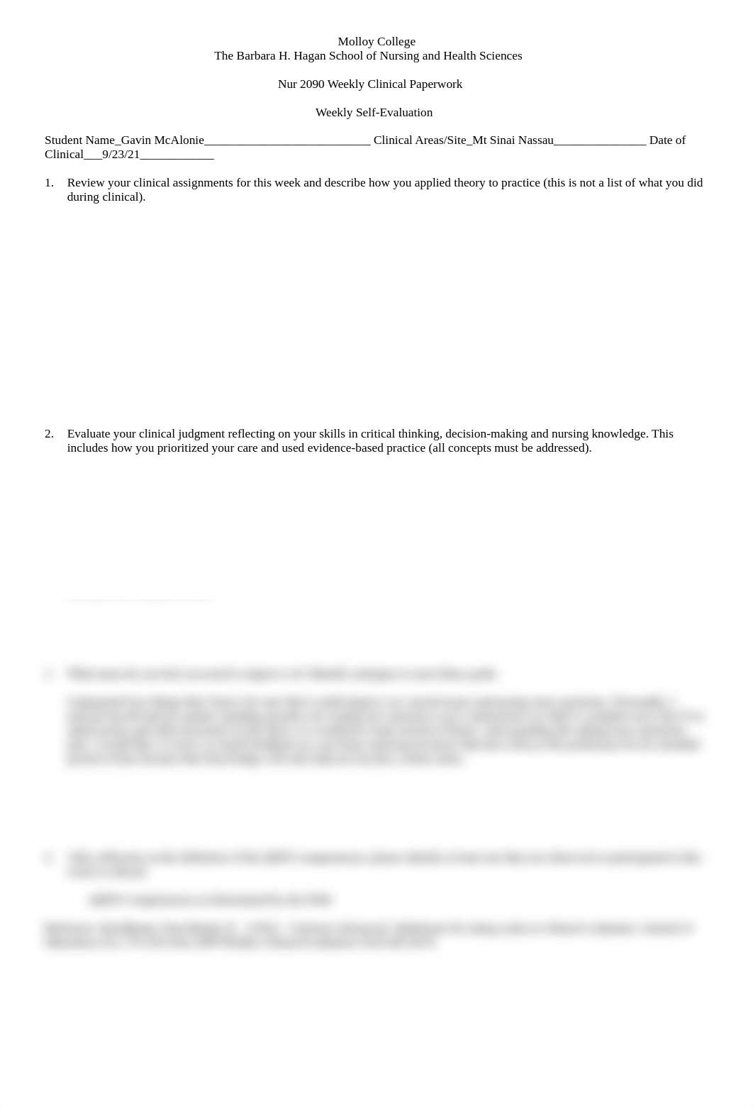 Week 1 Clinical Post Assessment Paperwork.docx_d7ioyslpl98_page1