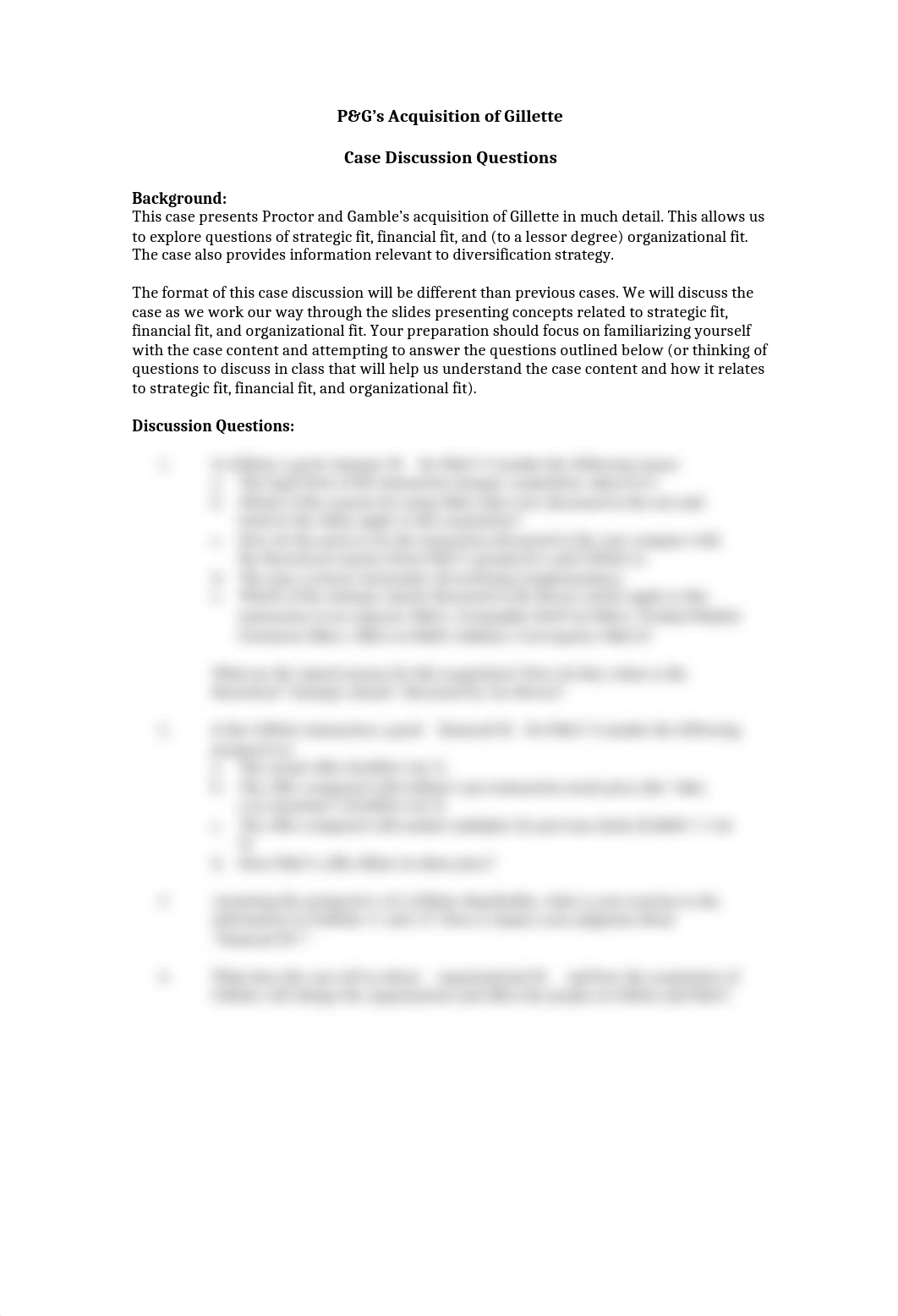 P&G's acqusition of Gillette Discussion Questions F2022.docx_d7isn2qz7k0_page1