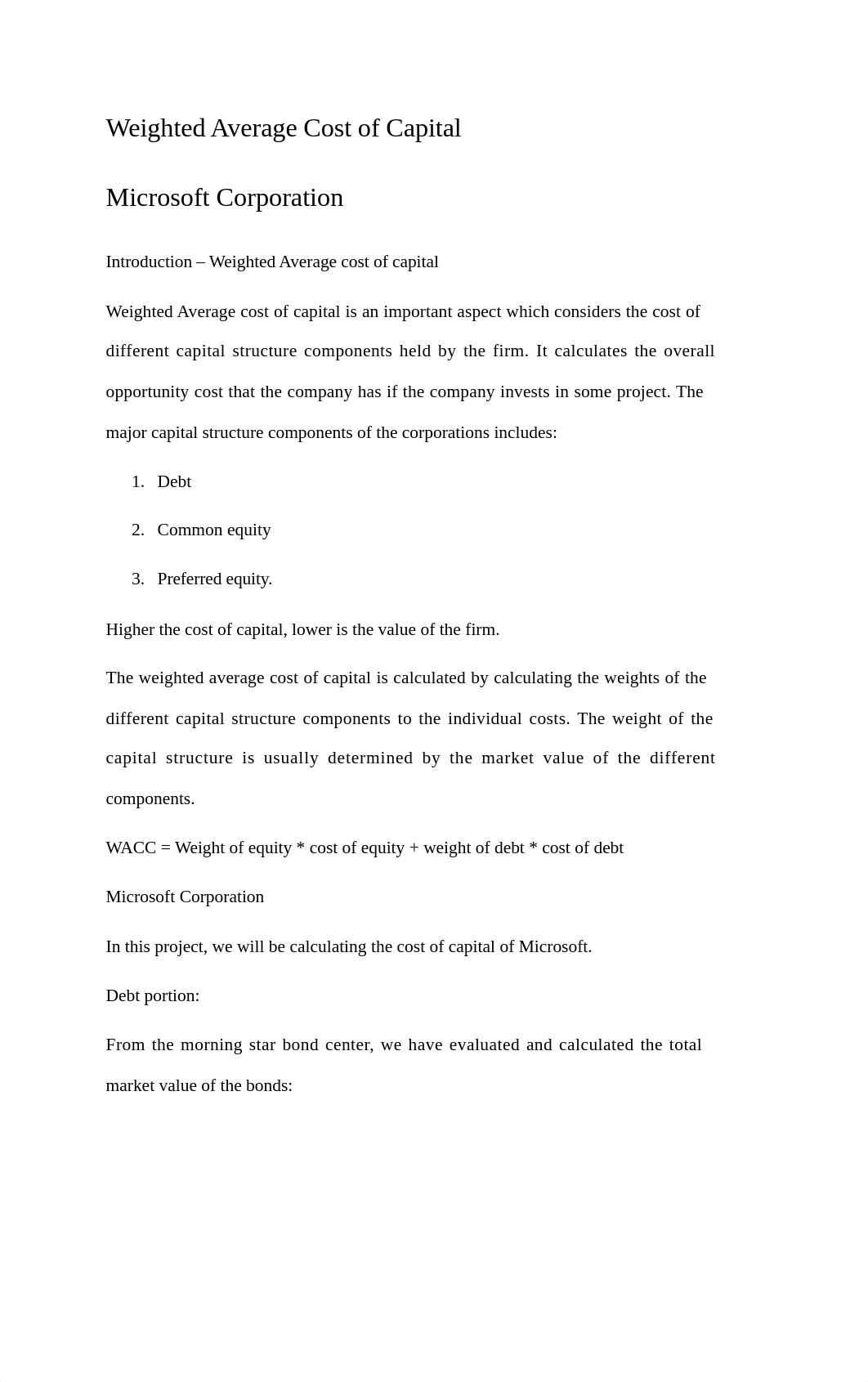 Weighted Average Cost of Capital Microsoft Corporation.docx_d7itohshk2k_page1