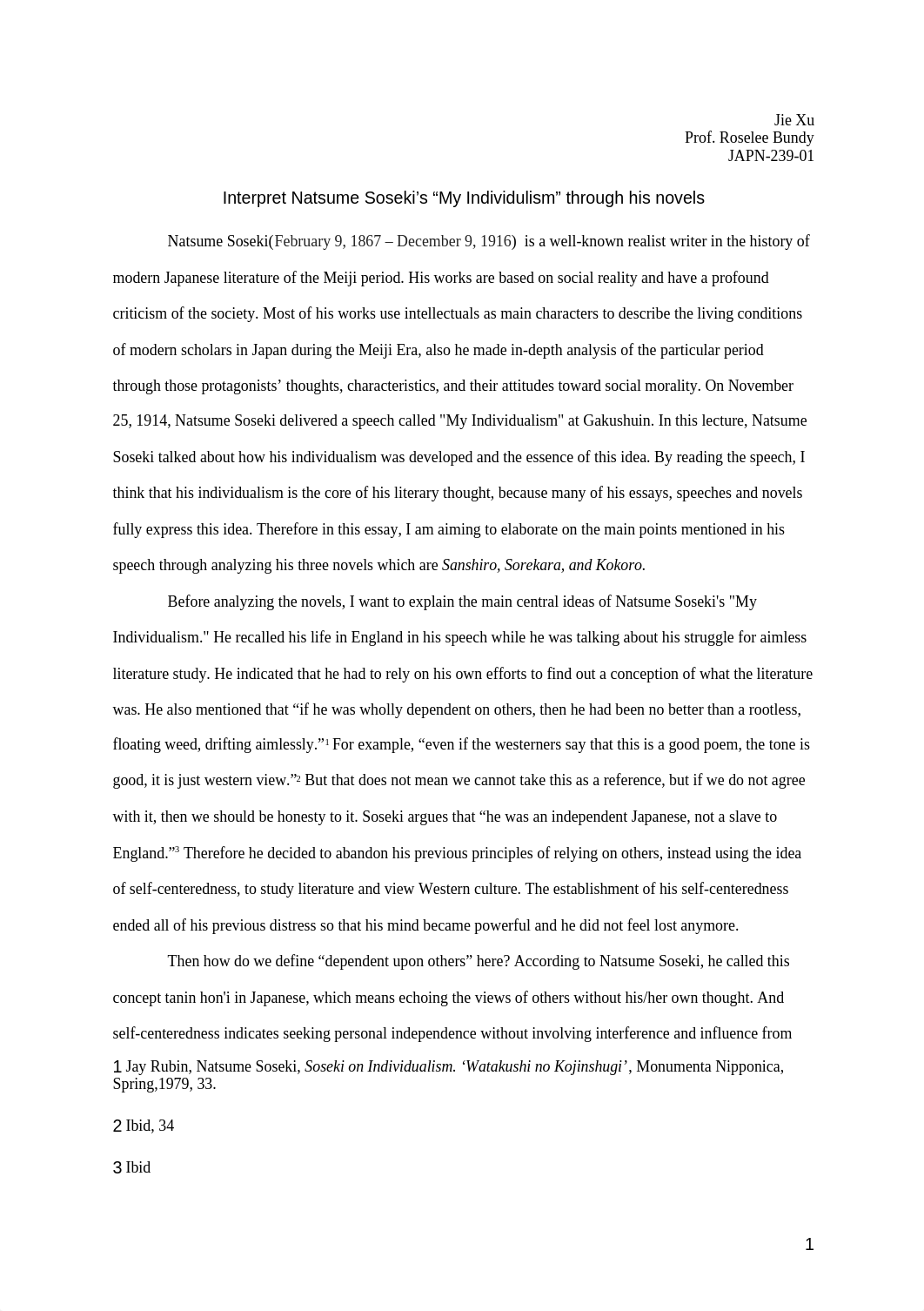 Jie Xu interpret Natsume Soseki's "my individulism" through his novels_d7ixyh1gp5a_page1