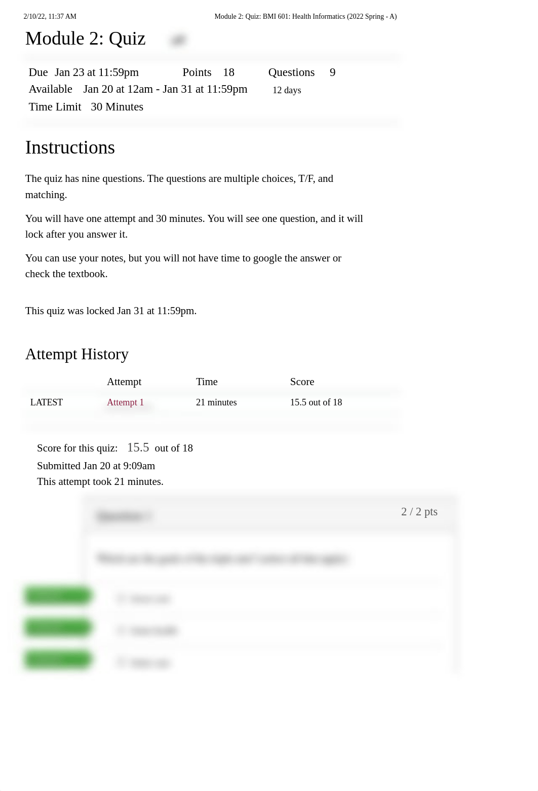 Module 2_ Quiz_ BMI 601_ Health Informatics (2022 Spring - A).pdf_d7jcsv46l1x_page1