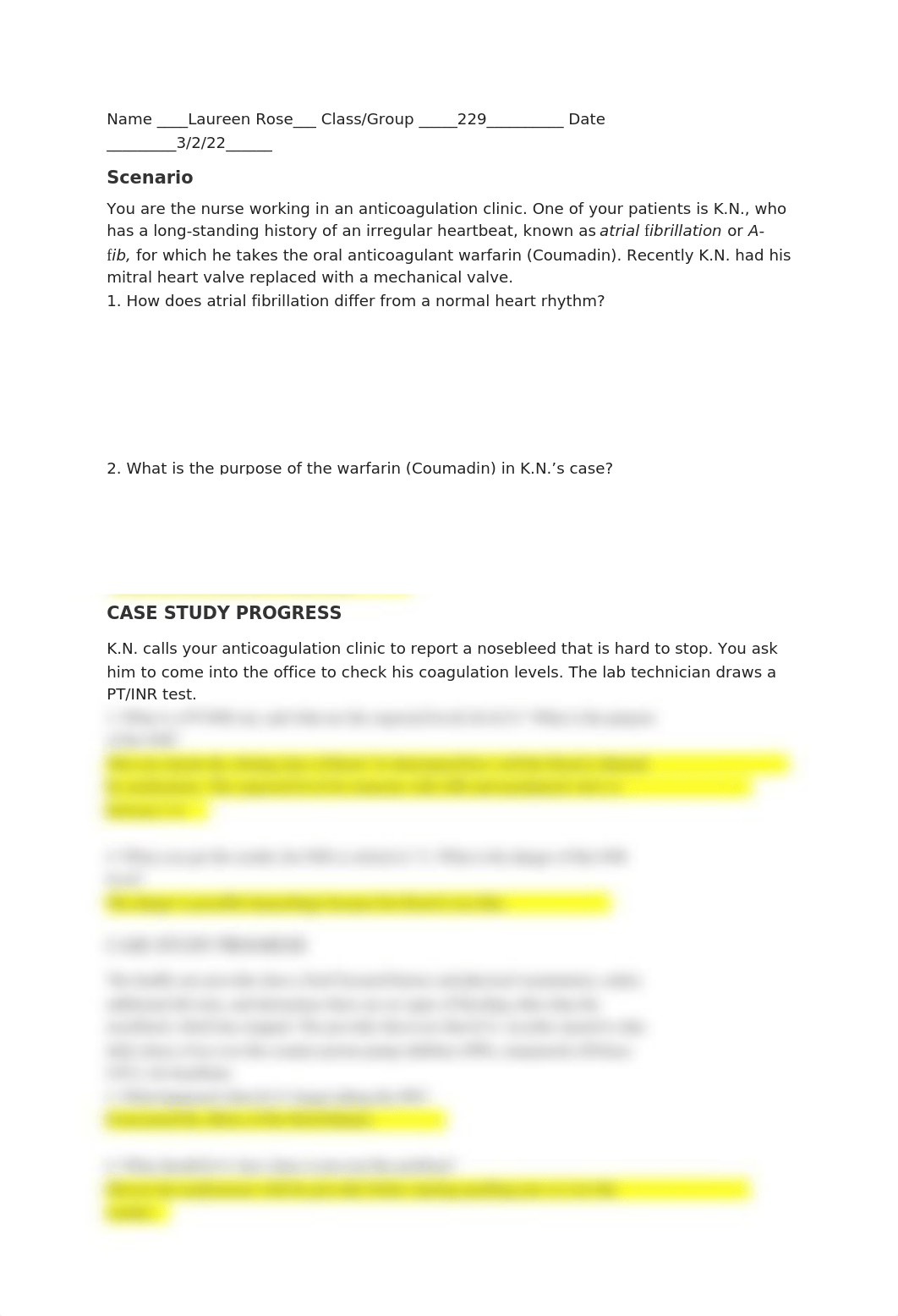 Laureen RoseCase Study #7 Afib+Oral Anticoags complete.docx_d7je2rawoc6_page1