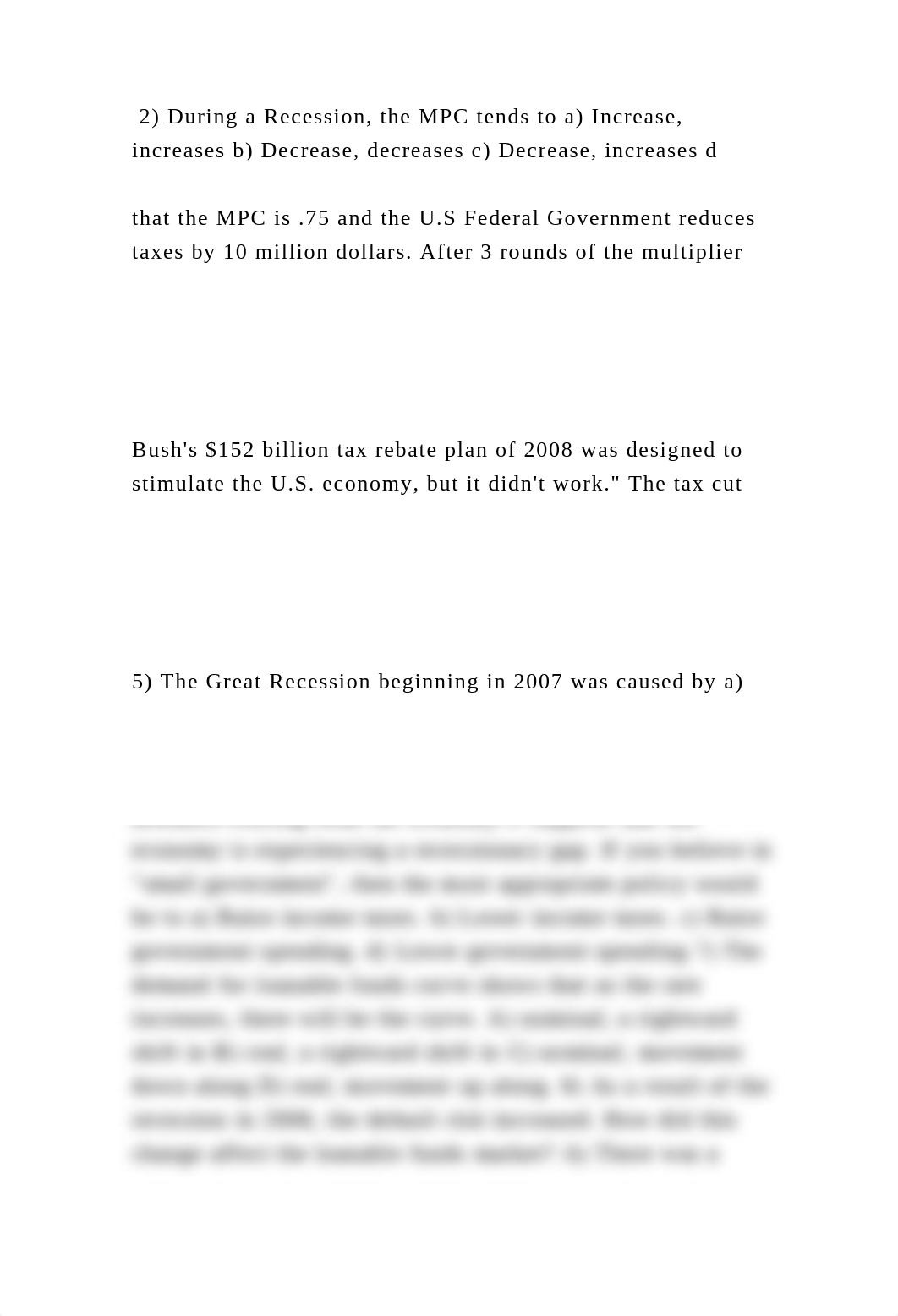 2) During a Recession, the MPC tends to a) Increase, increases b) Dec.docx_d7jyz2o1bdp_page2