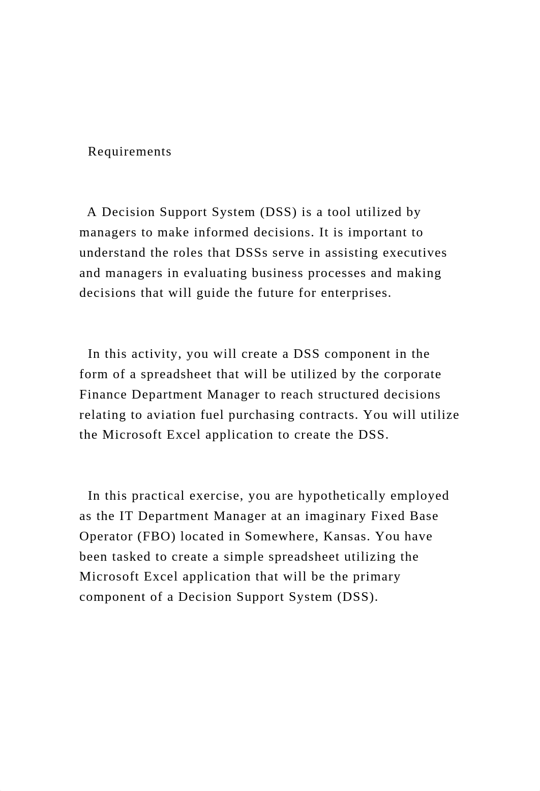 Requirements   A Decision Support System (DSS) is a tool .docx_d7k2j6ckopc_page2