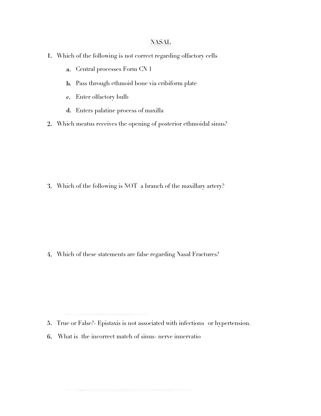 ANAT 2626 Final Exam Practice Questions (Without Answers)_d7kdkjbp9if_page1