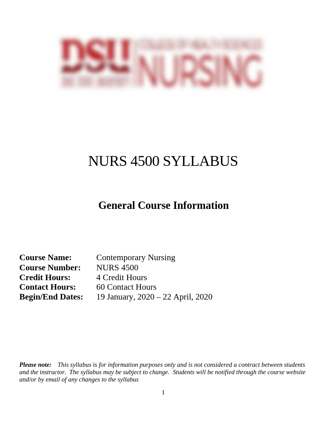 NURS 4500 Syllabus Spring 2020.docx_d7knoi25310_page1