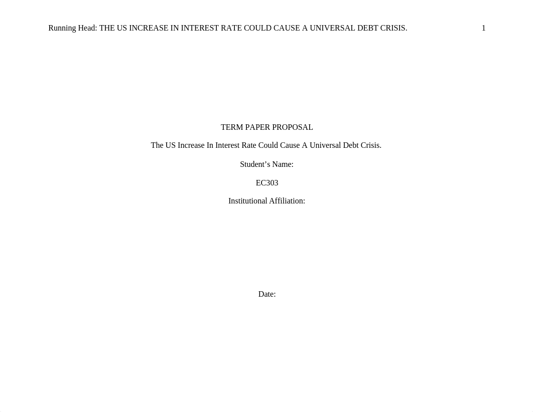The US Increase In Interest Rate Could Cause A Universal Debt Crisis..doc_d7lg4lvrn8r_page1