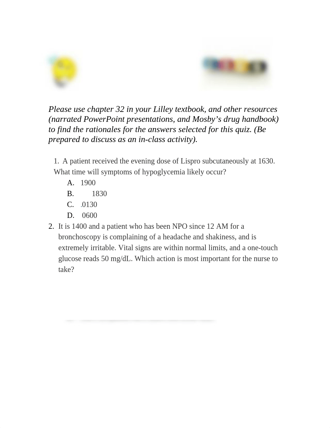 1a.  STUDENTS   Antidiabetic Drugs Quiz without answers  -5_d7lndb3sxw7_page1