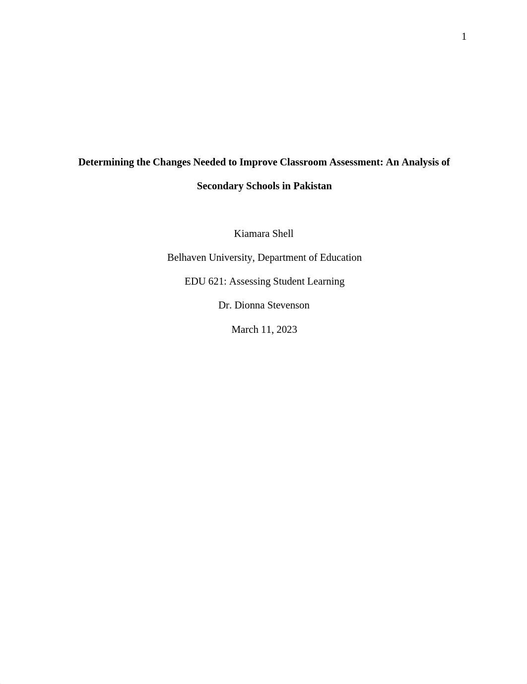 Kiamara Shell - Unit 1 Writing Assignment 1 (EDU 621).docx_d7lsohjmizb_page1