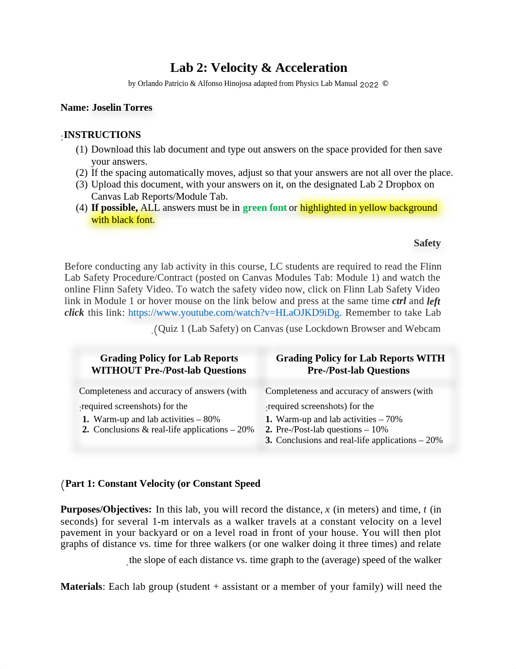 Lab 2 Velocity & Acceleration QMPHYS1115.docx_d7m6g95fujb_page1