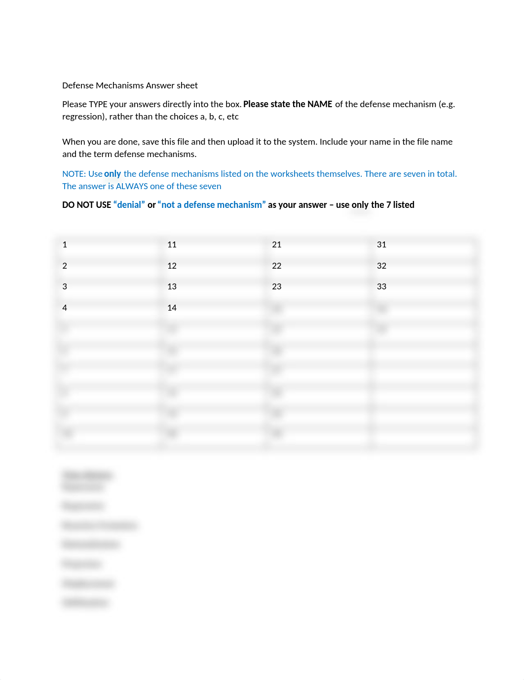 Defense Mechanisms Blank Answer sheet.docx_d7mppanpvwt_page1