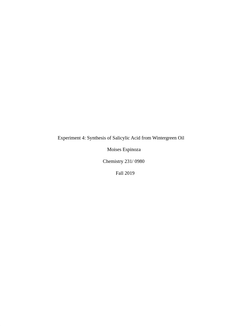 Experiment 4: Synthesis of Salicylic Acid from Wintergreen Oil_d7mw5evq9z8_page1