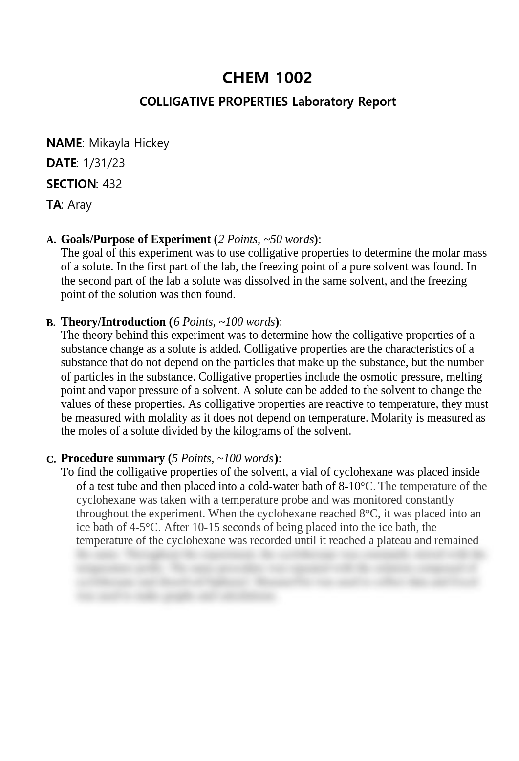 Colligative Properties Lab Report - Mikayla Hickey .pdf_d7n0u4opshf_page1