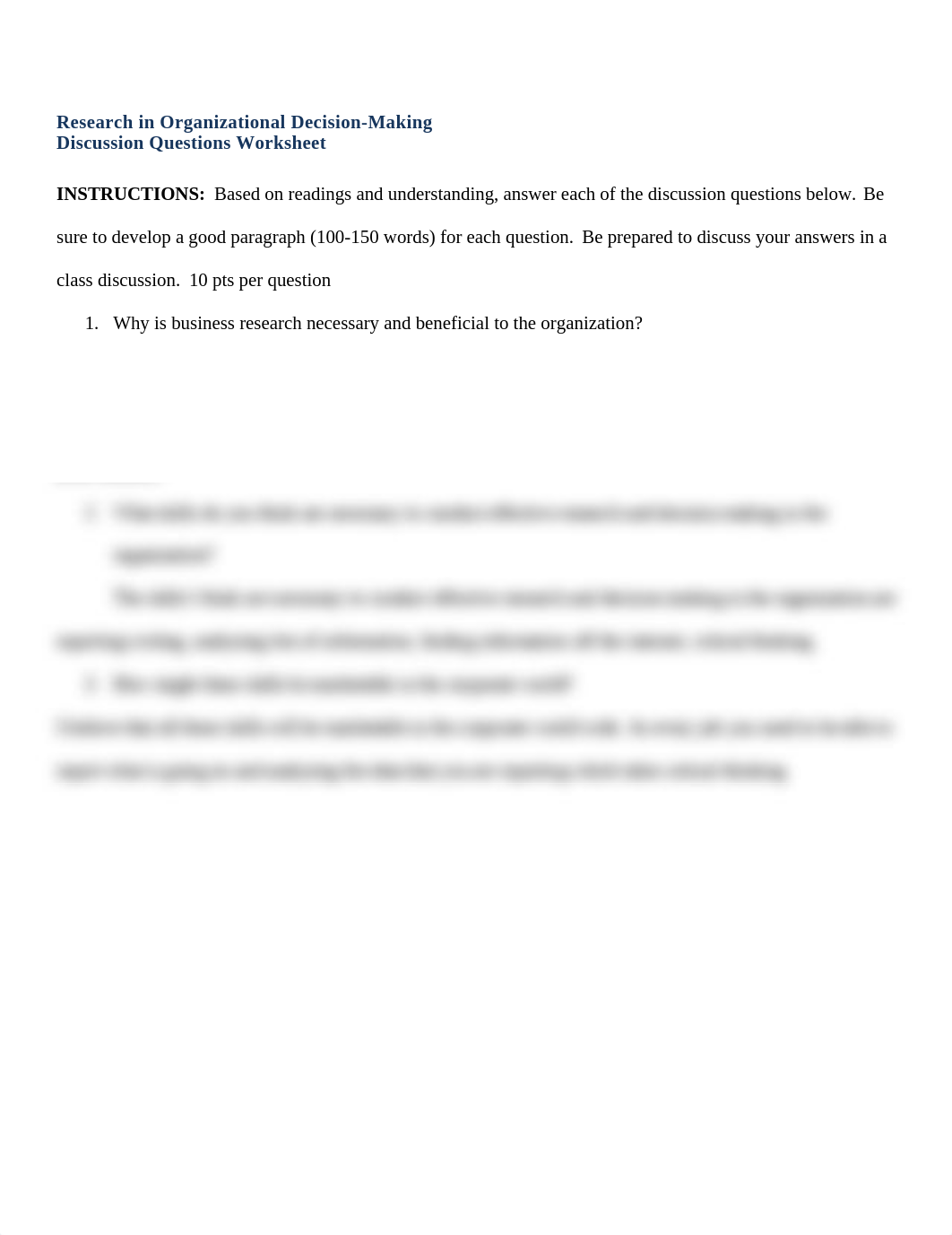 Week 1 Discussion Questions Worksheet (Research in Decision Making).docx_d7nyth9hnan_page1