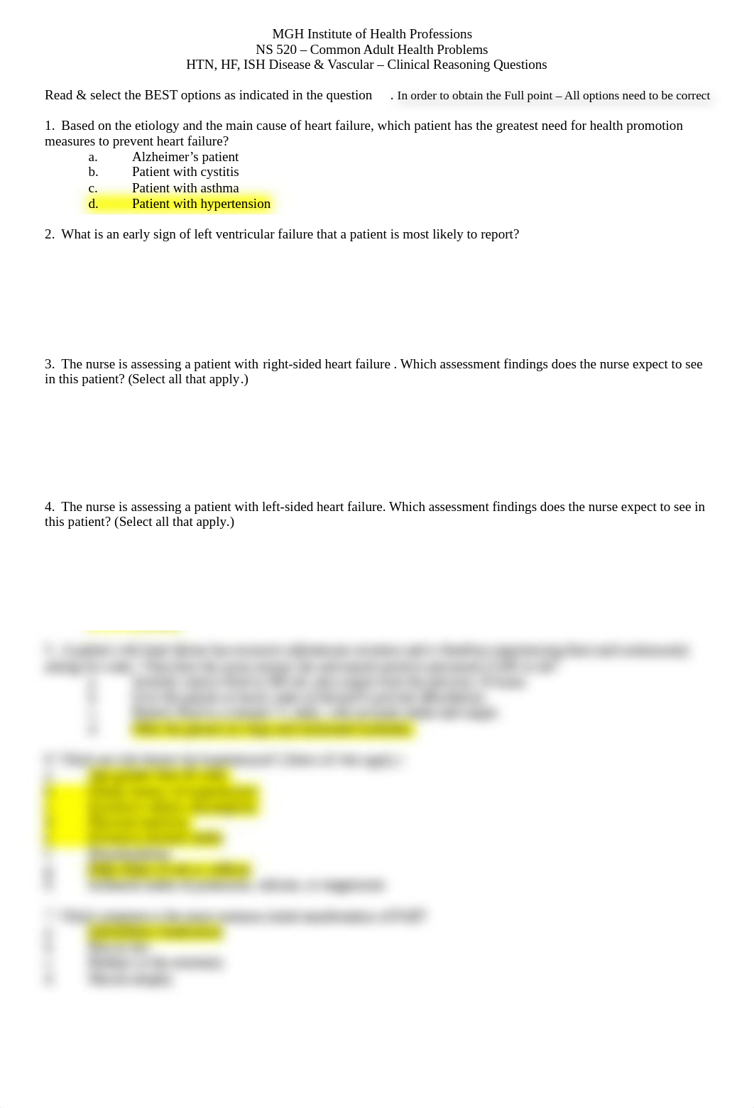 NS 520 Clinical Reasoning Questions-HTN, HF, ISHD & Vascular.9.11.19.doc_d7o05jp00lq_page1