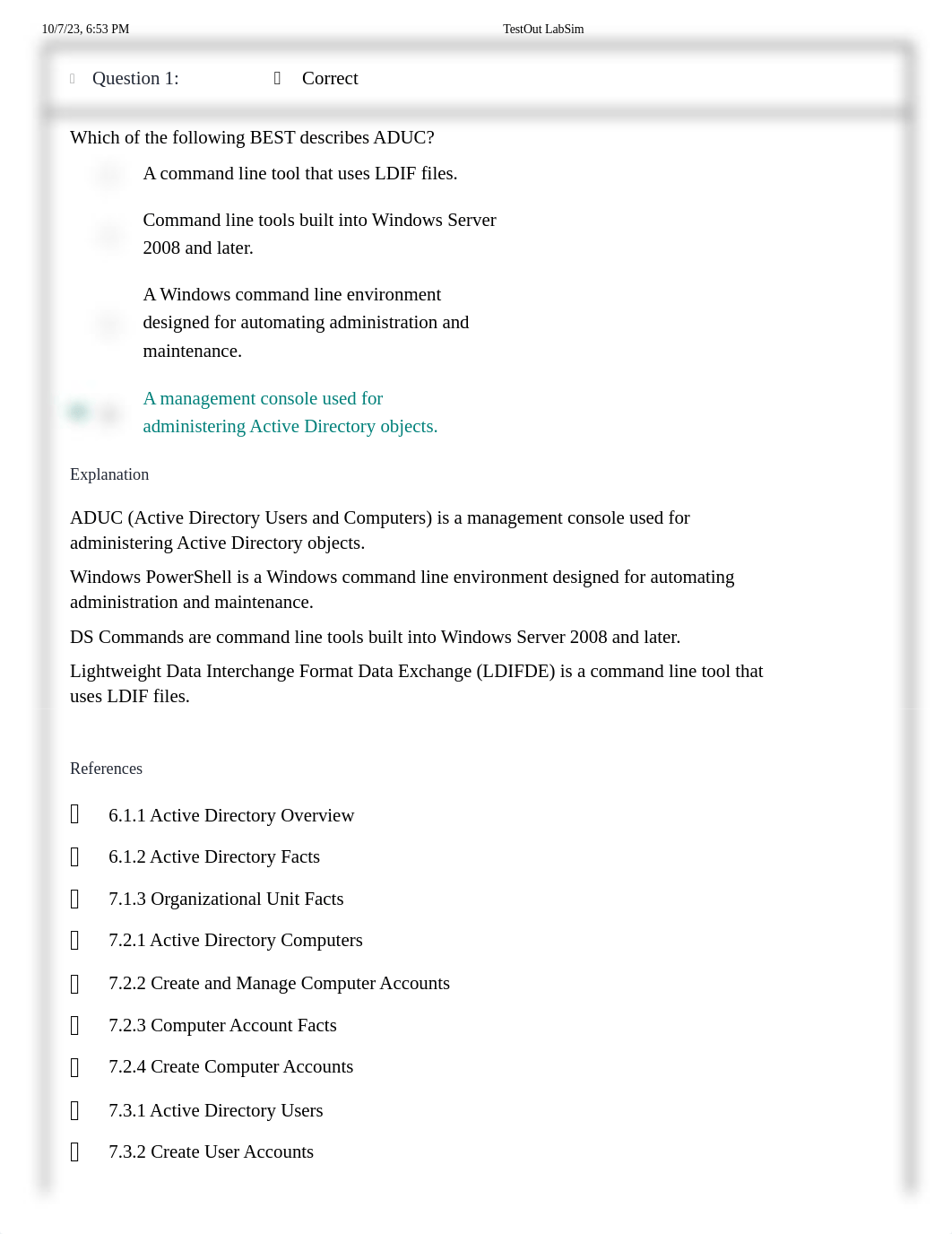 7.6.4 Practice Questions TestOut LabSim.pdf_d7opezvw999_page2