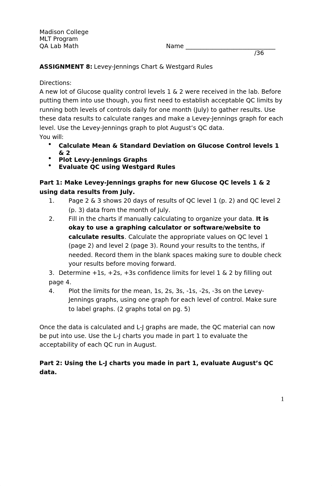 Assignment 8 Levey-Jennings Chart & Westgard Rules.docx_d7ou7ek2n2q_page1