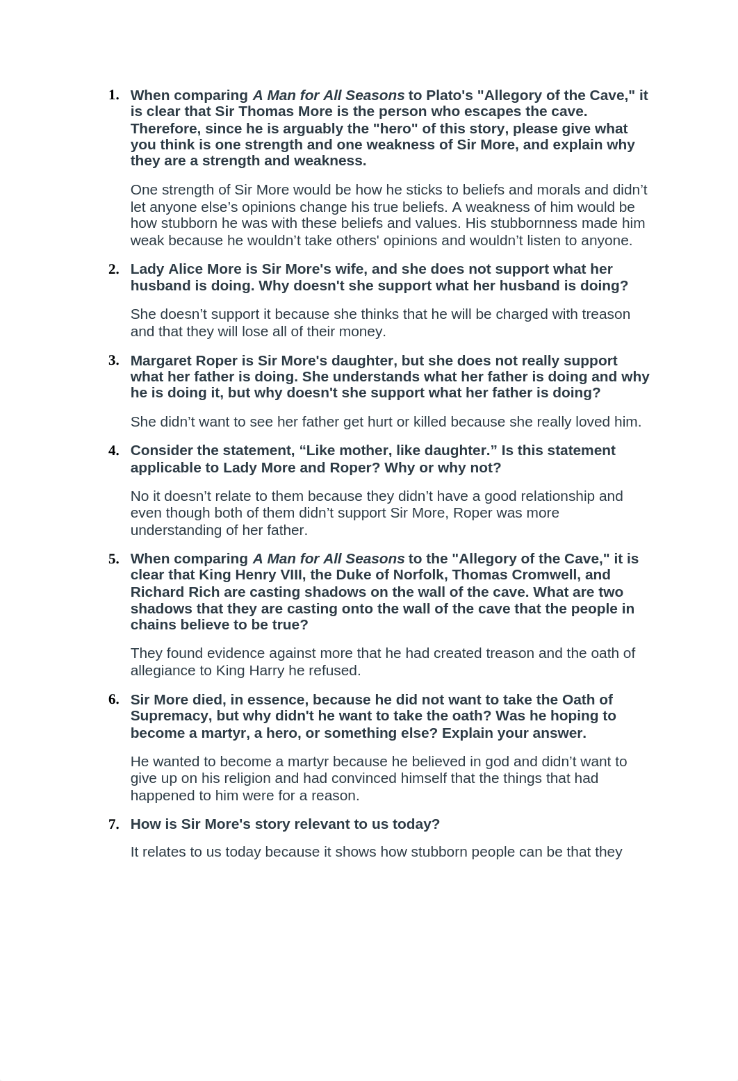 When comparing A Man for All Seasons to Plato's _Allegory of the Cave,_ it is clear that Sir Thomas_d7p82l6yac1_page1