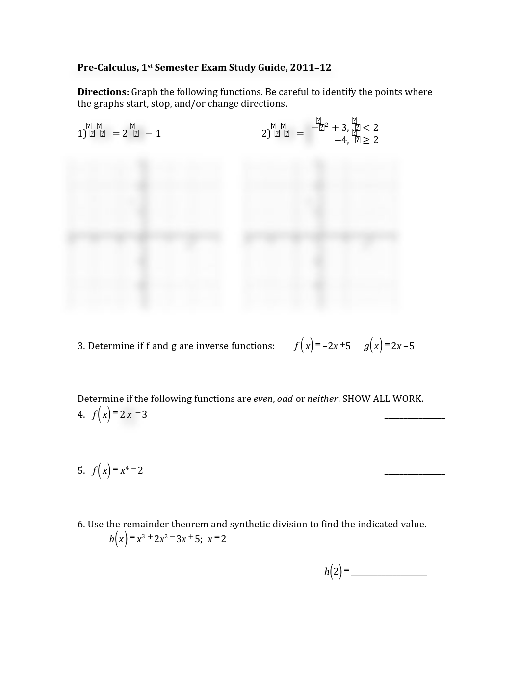 1st Semester Pre-calculus Sample Exam.pdf_d7pgceev1nc_page1