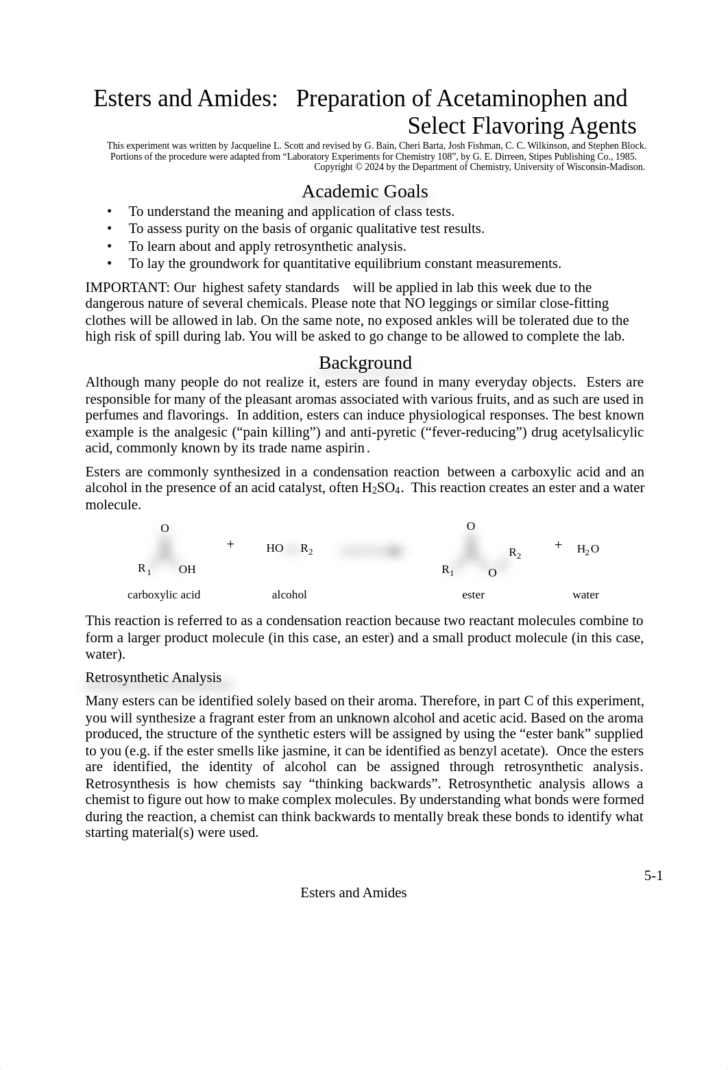 05 - Esters and Amides single ester - Sp24.pdf_d7pscfrq744_page1