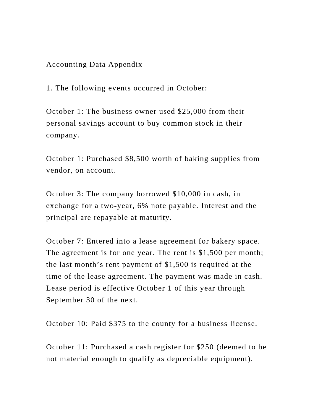 Accounting Data Appendix1. The following events occurred in Oc.docx_d7q0jemxo2j_page2