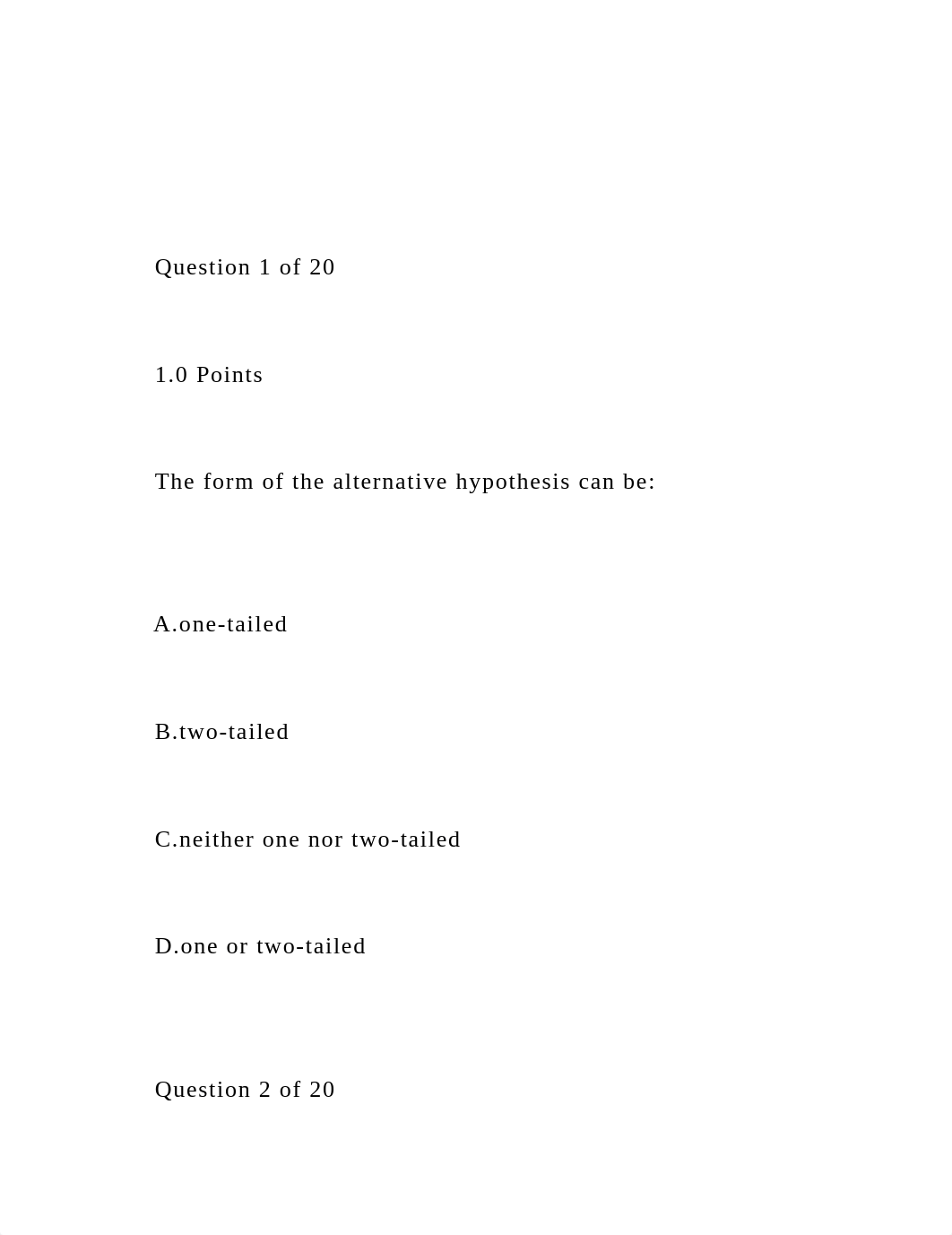 Question 1 of 20    1.0 Points   The form of the alte.docx_d7r5nou84fz_page2