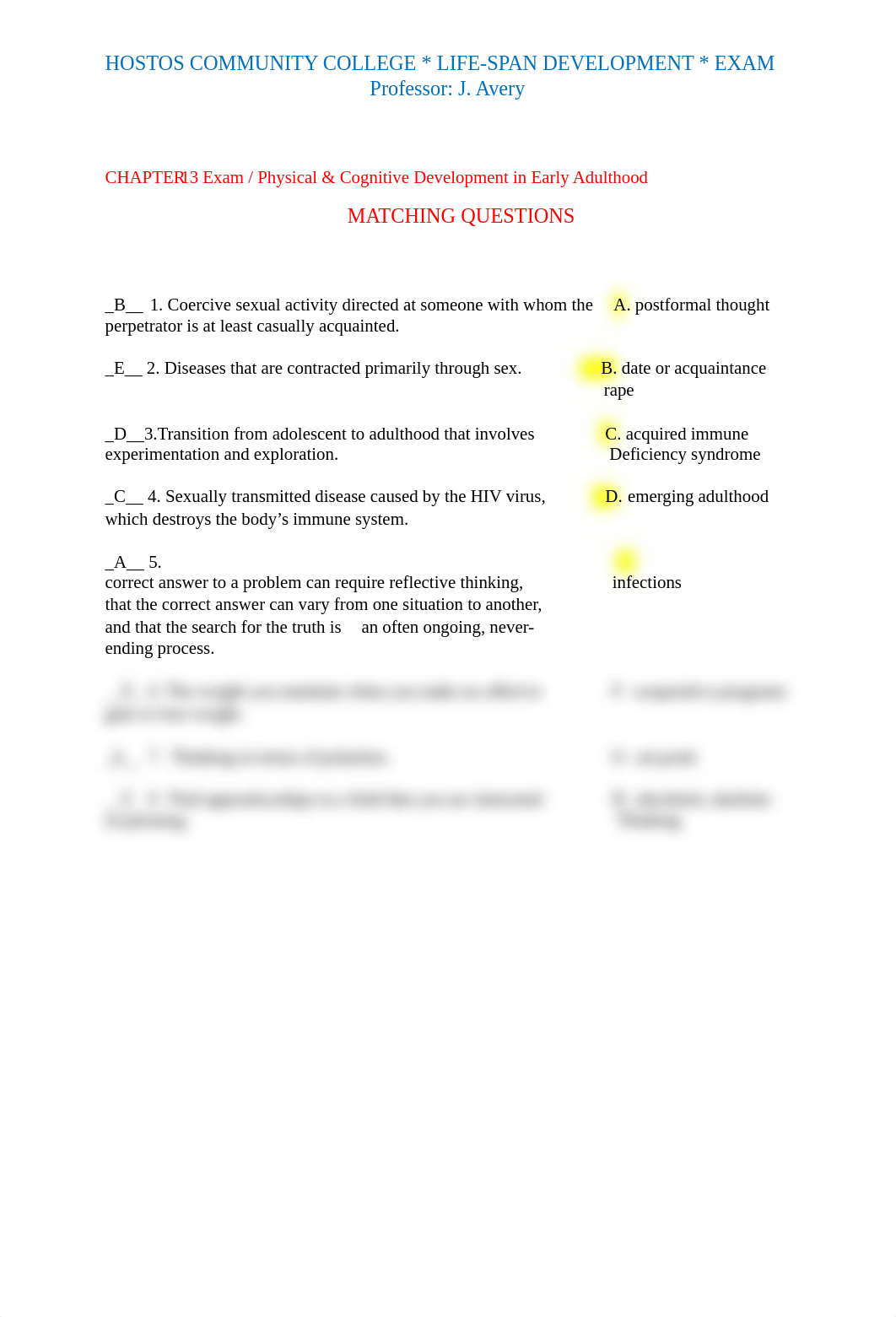 Life-Span Dev. Chapter 13 & 14 Exam.pdf_d7r7dkn0gdk_page1