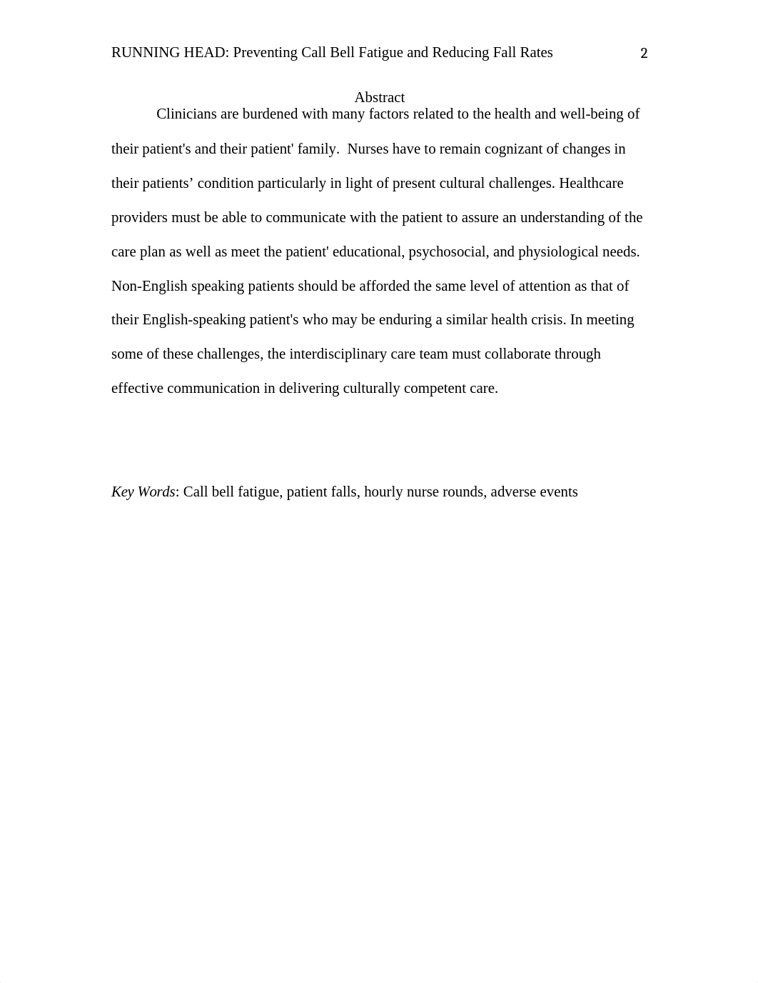 Preventing Call Bell Fatigue and Reducing Falls Through the Use of Hourly Nurse Rounds.docx_d7riurgkf5c_page2