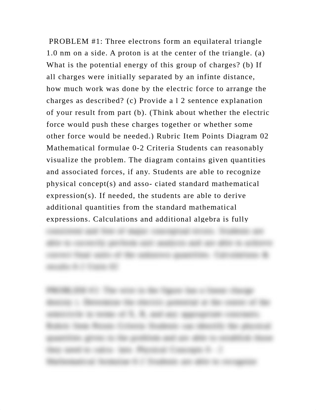 PROBLEM #1 Three electrons form an equilateral triangle 1.0 nm on a .docx_d7rk4bw7ldm_page2
