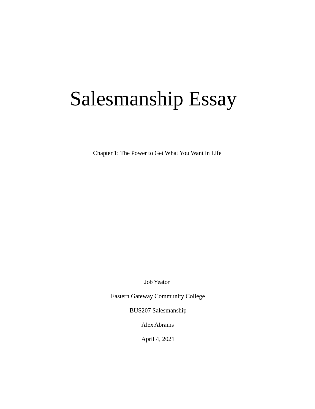 Salemanship Essay 1 JYeaton.docx_d7rn07as0dc_page1