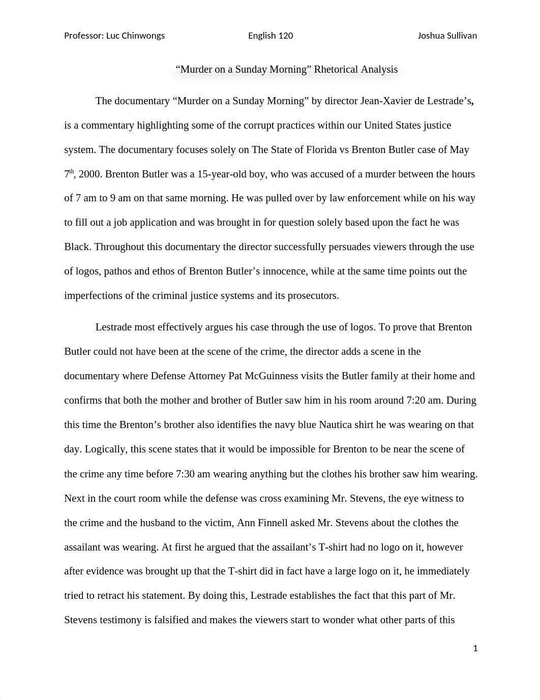 Rhetorical Analysis of A murder on a Sunday Morning.docx_d7rp5kg61vy_page1