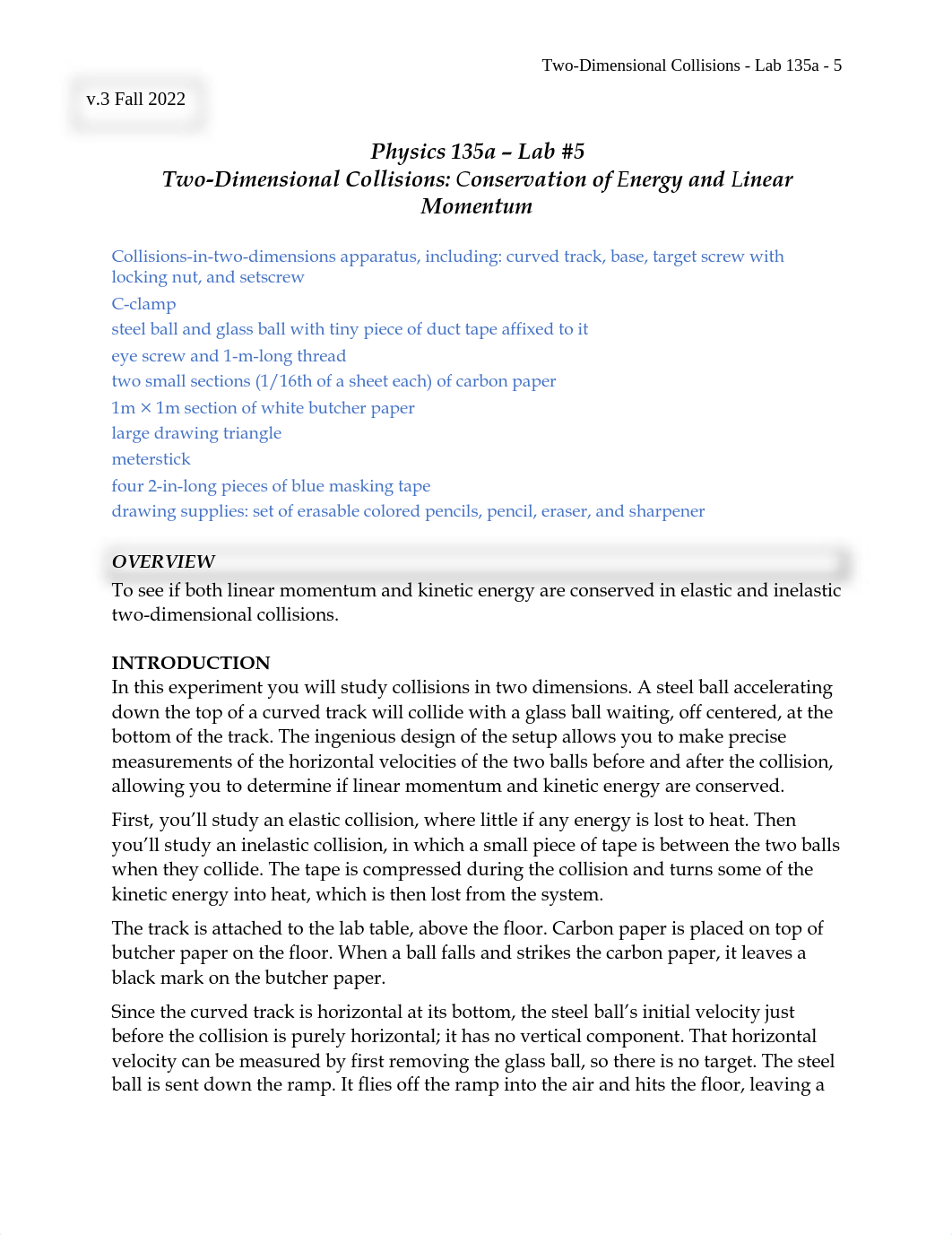 135a - Lab 5 - Collisions in Two Dimensions Fall 2022 v3 at USC.pdf_d7sfgynxao3_page1