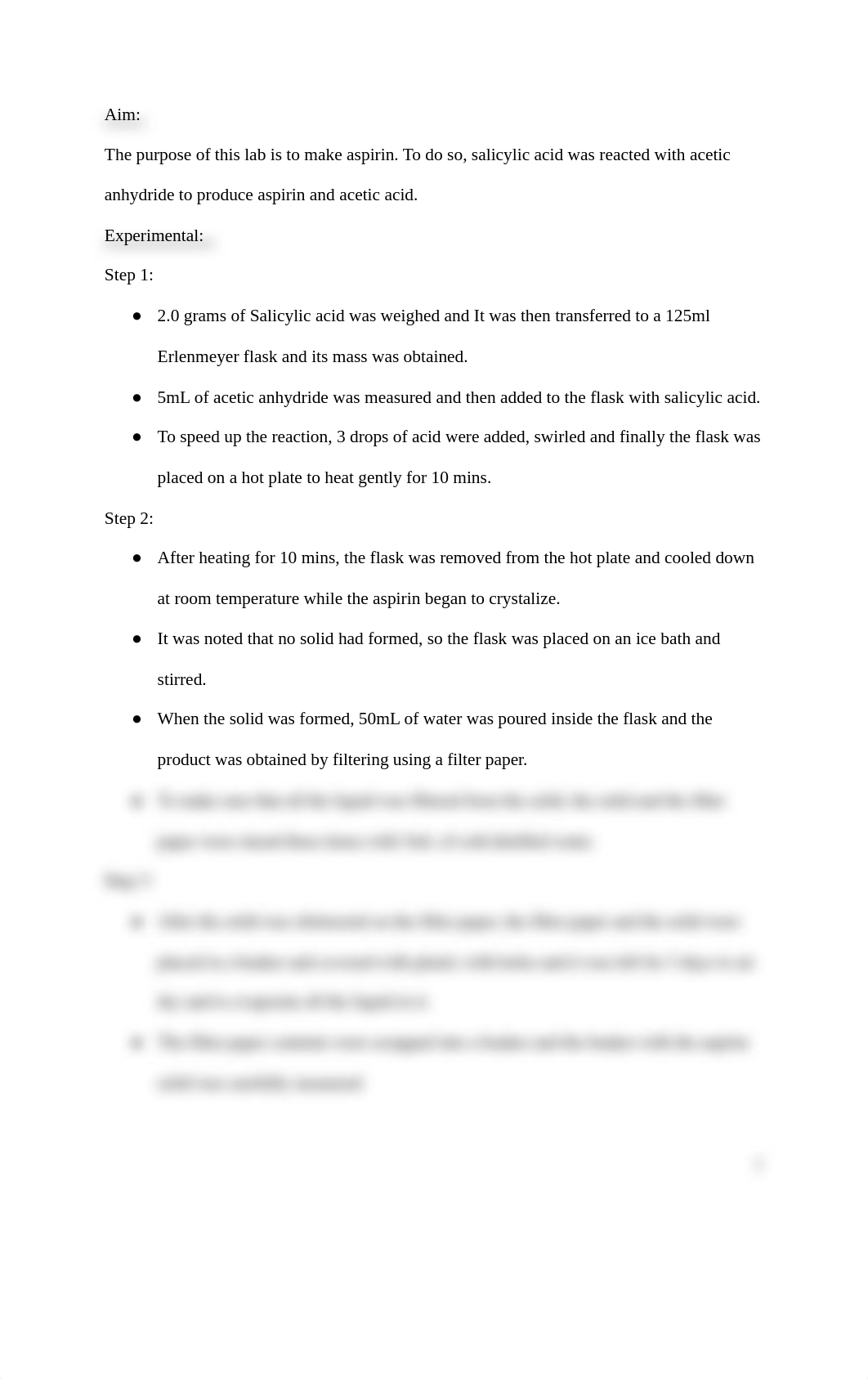 Lab Report_ The Synthesis of Aspirin.pdf_d7sxv7okoim_page2