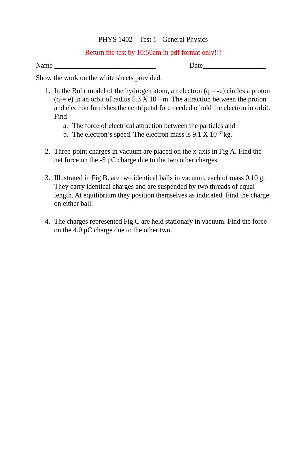 PHYS+1402+-+Electric+Force+and+Fields-+Test+1.pdf_d7tm7xtixly_page1