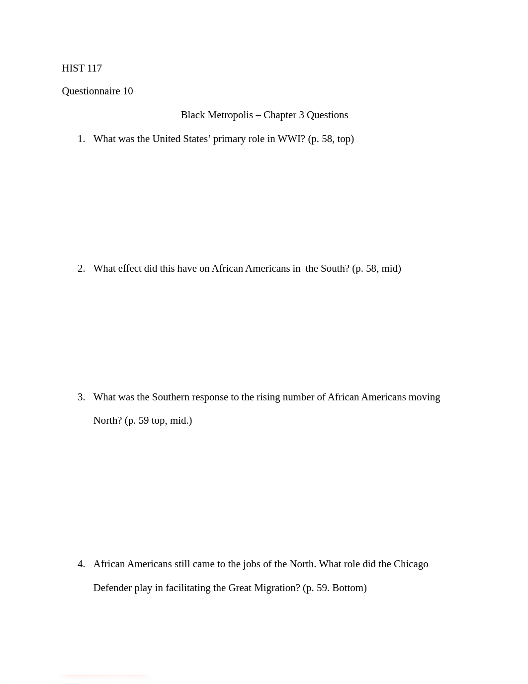 HIST 117 - Black Metropolis - Chapter 3 Questions.pdf_d7u13njf9aa_page1