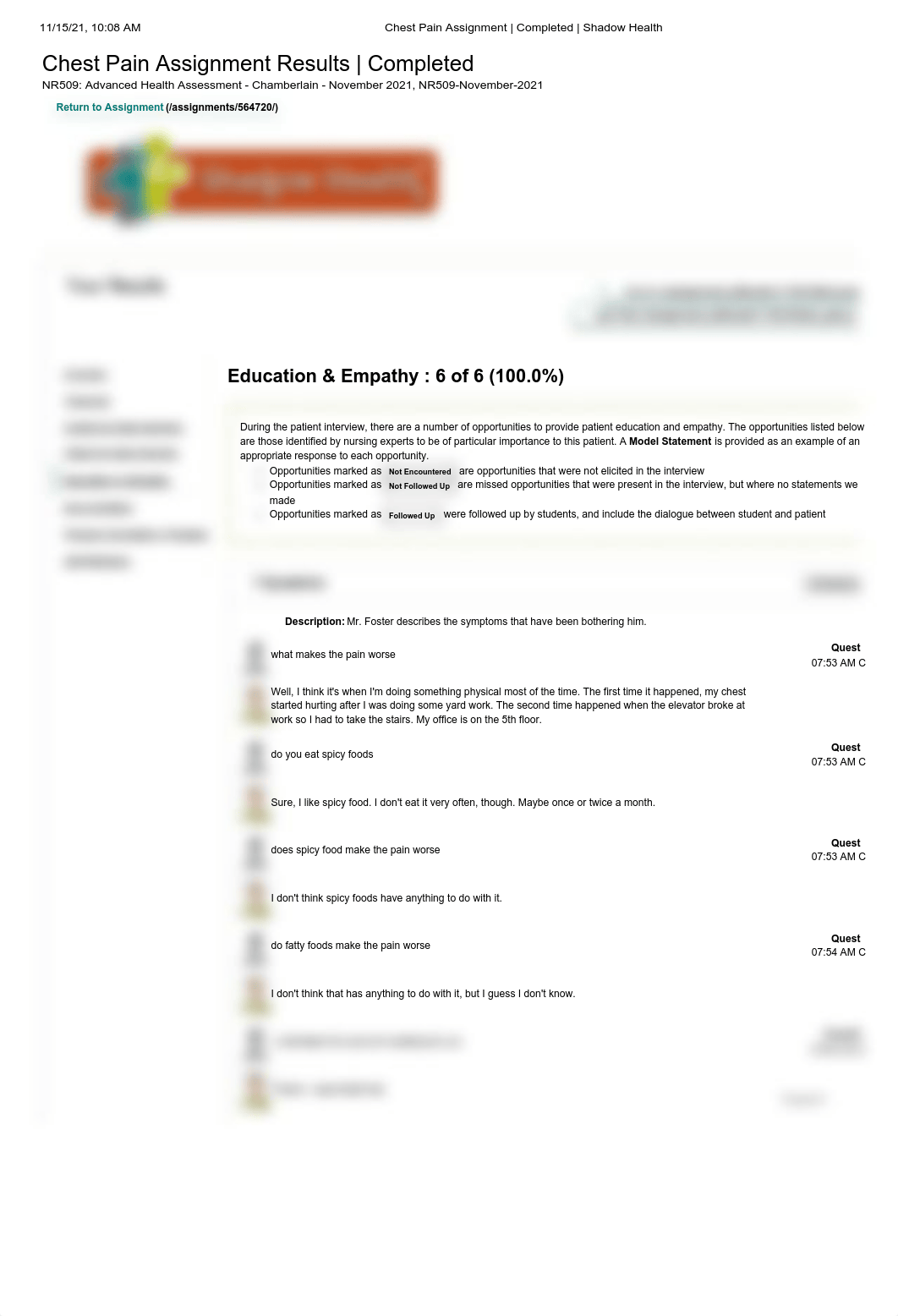 Chest Pain Assignment _ week 4 education and empathy.pdf_d7u3r0y52id_page1