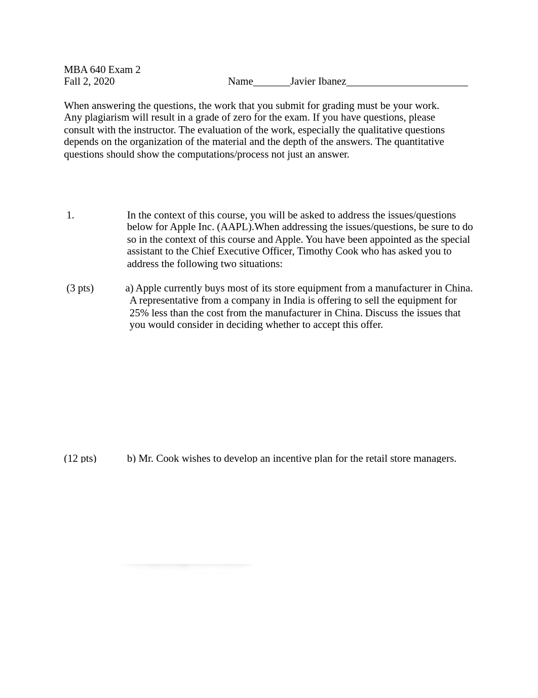 MBA 640 EXAM 2 JAVIER JOSE IBANEZ.docx_d7ujg3e6kuw_page1