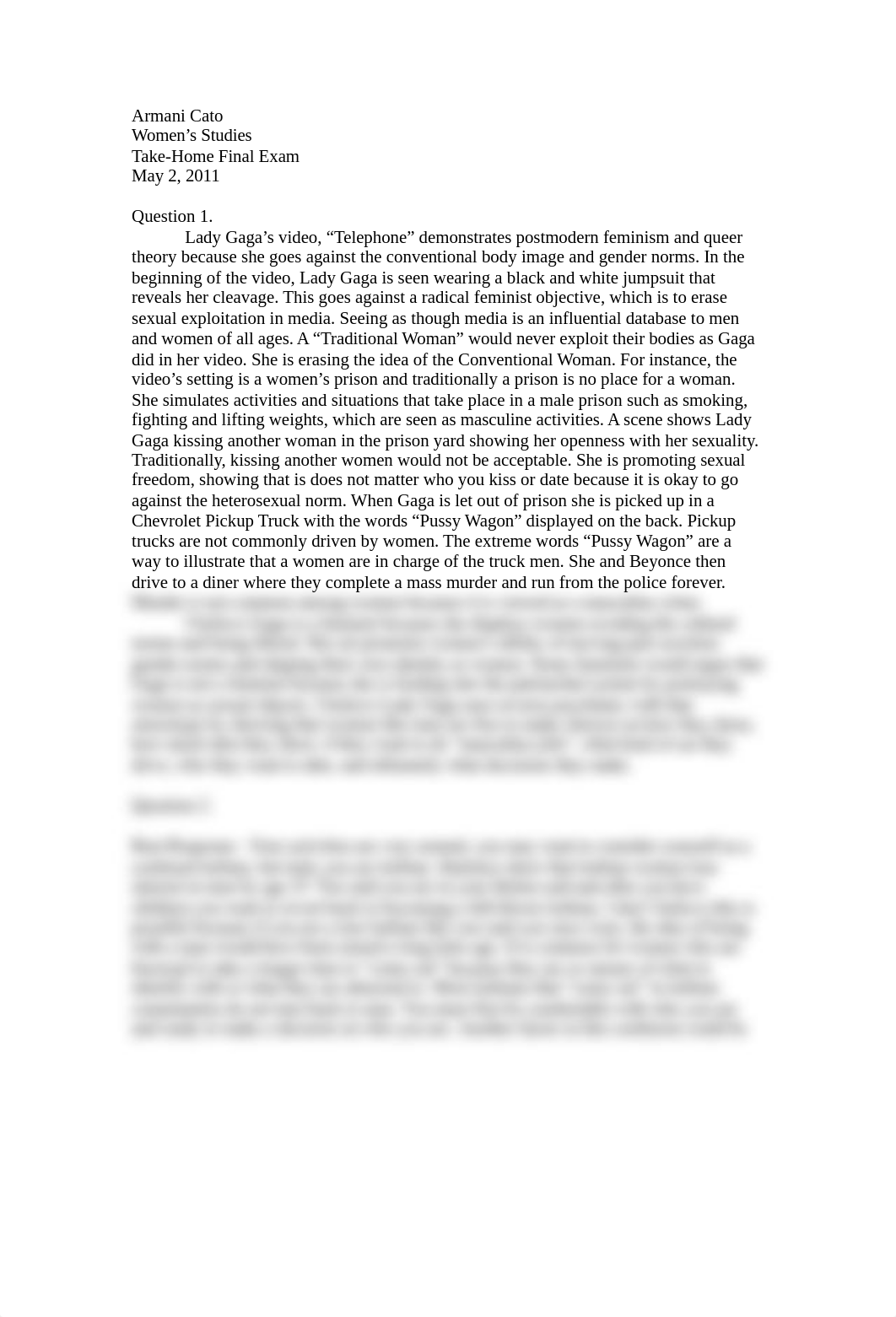 Final Exam Essays - Lady Gaga, Butch, and more_d7ulcxe2ro9_page1