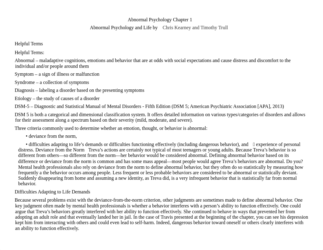 Abnormal Psychology - Brief Chapter 1 Abnormal Psychology and Life by Keareny and Trull(1) - Tagged._d7vnlgkfq8i_page1