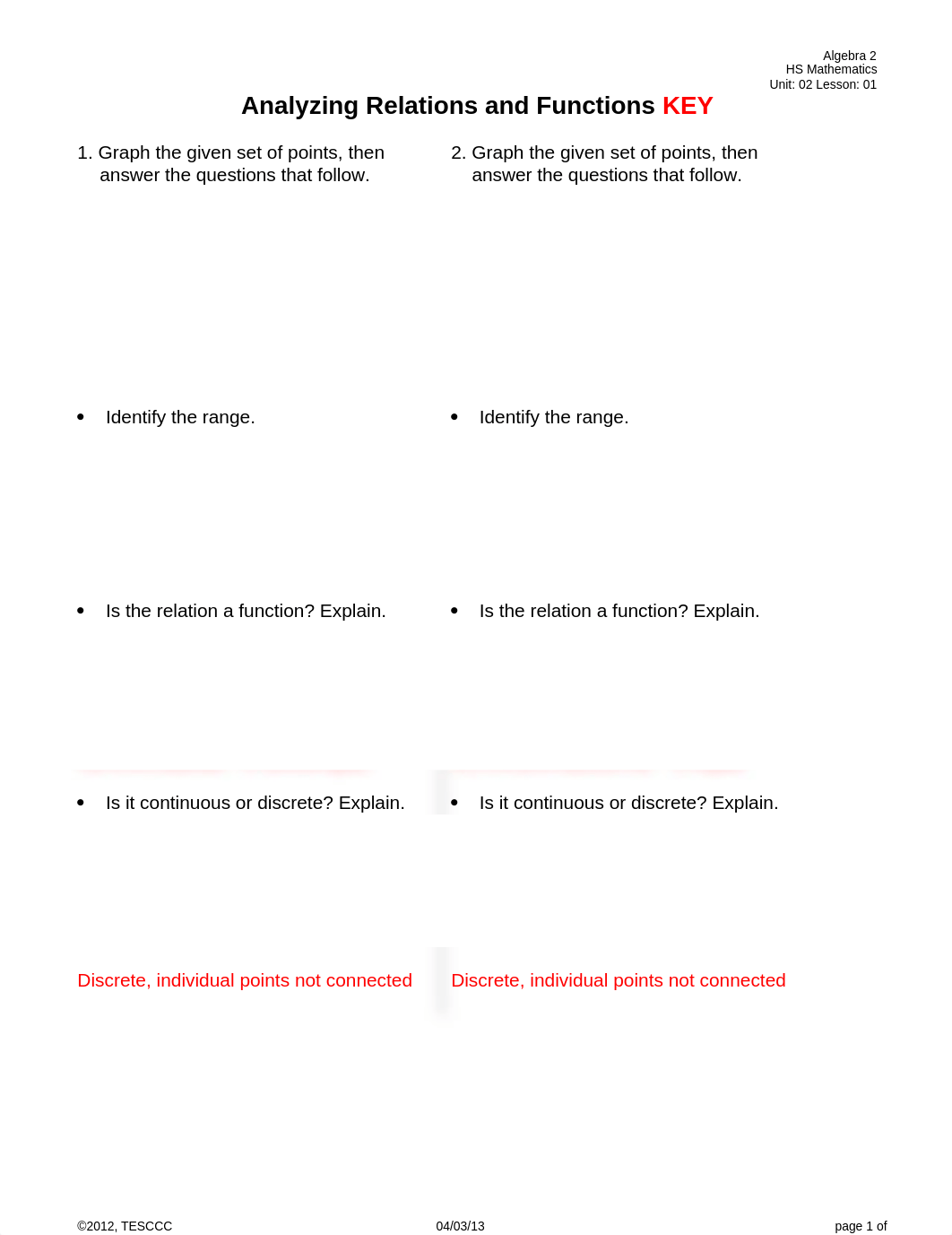 Analyzing Relations and Functions PI KEY_d7vqb2bb734_page1