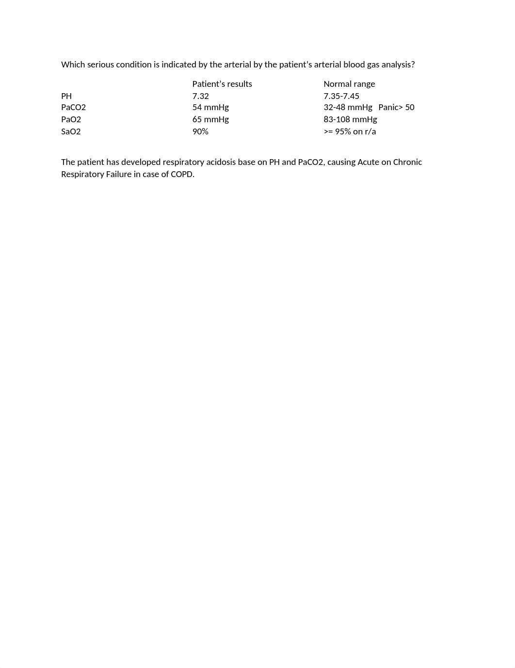 Which serious condition is indicated by the arterial by the patient_d7vx0xl453w_page1