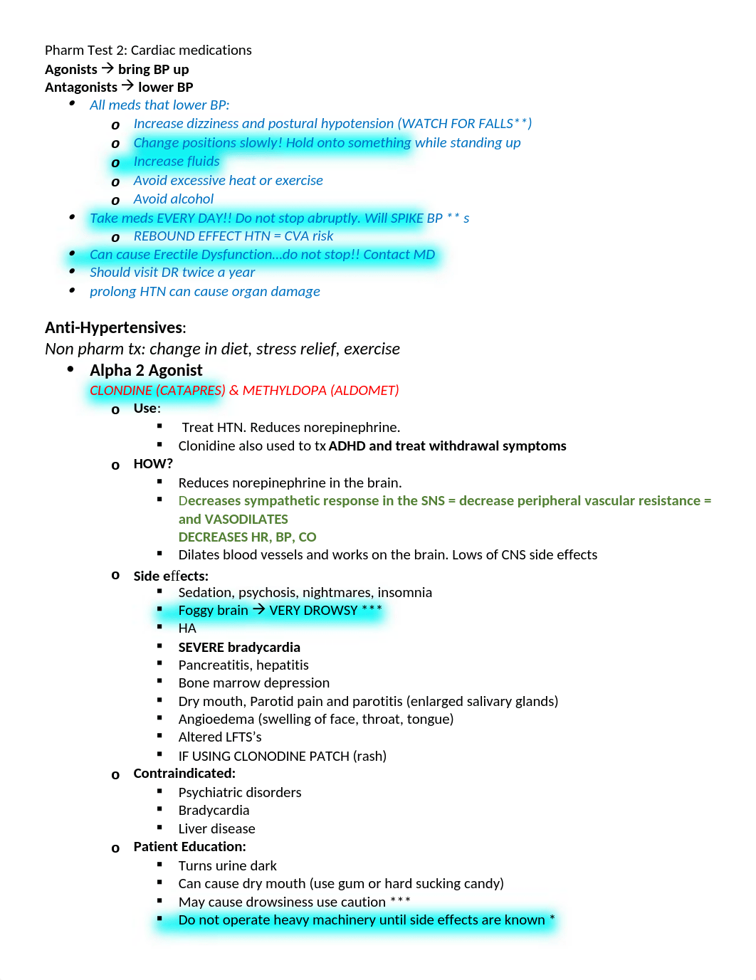 Pharm Test 2 REVIEW .docx_d7wdqpzpkyz_page1