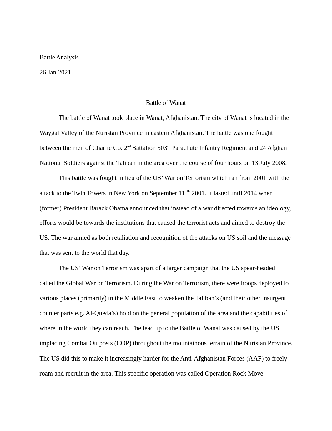 Battle Analysis - Battle Of Wanat.docx_d7wvhs6w7eg_page1