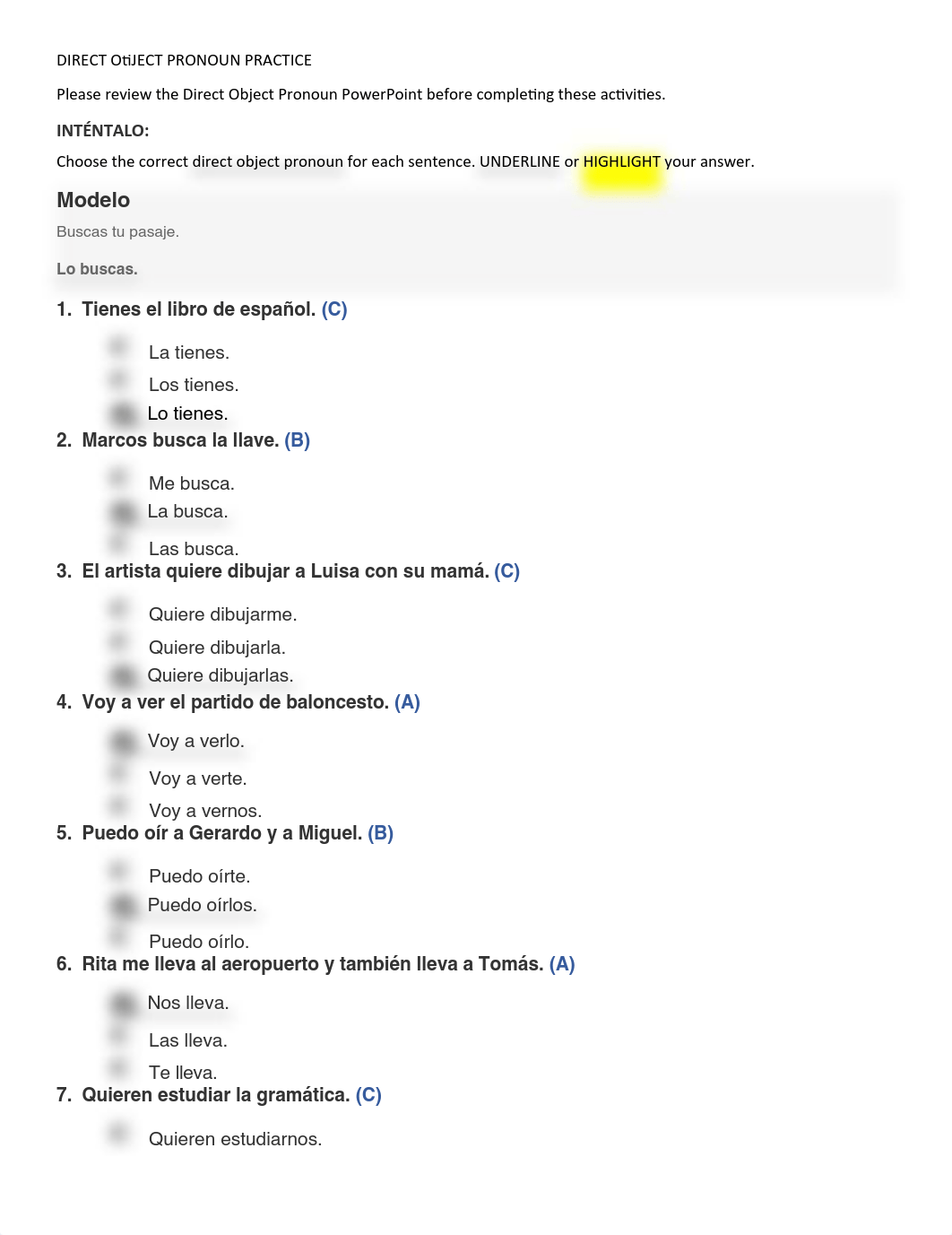 DIRECT OBJECT PRONOUN PRACTICE ☑️.pdf_d7x7hcdmr14_page1