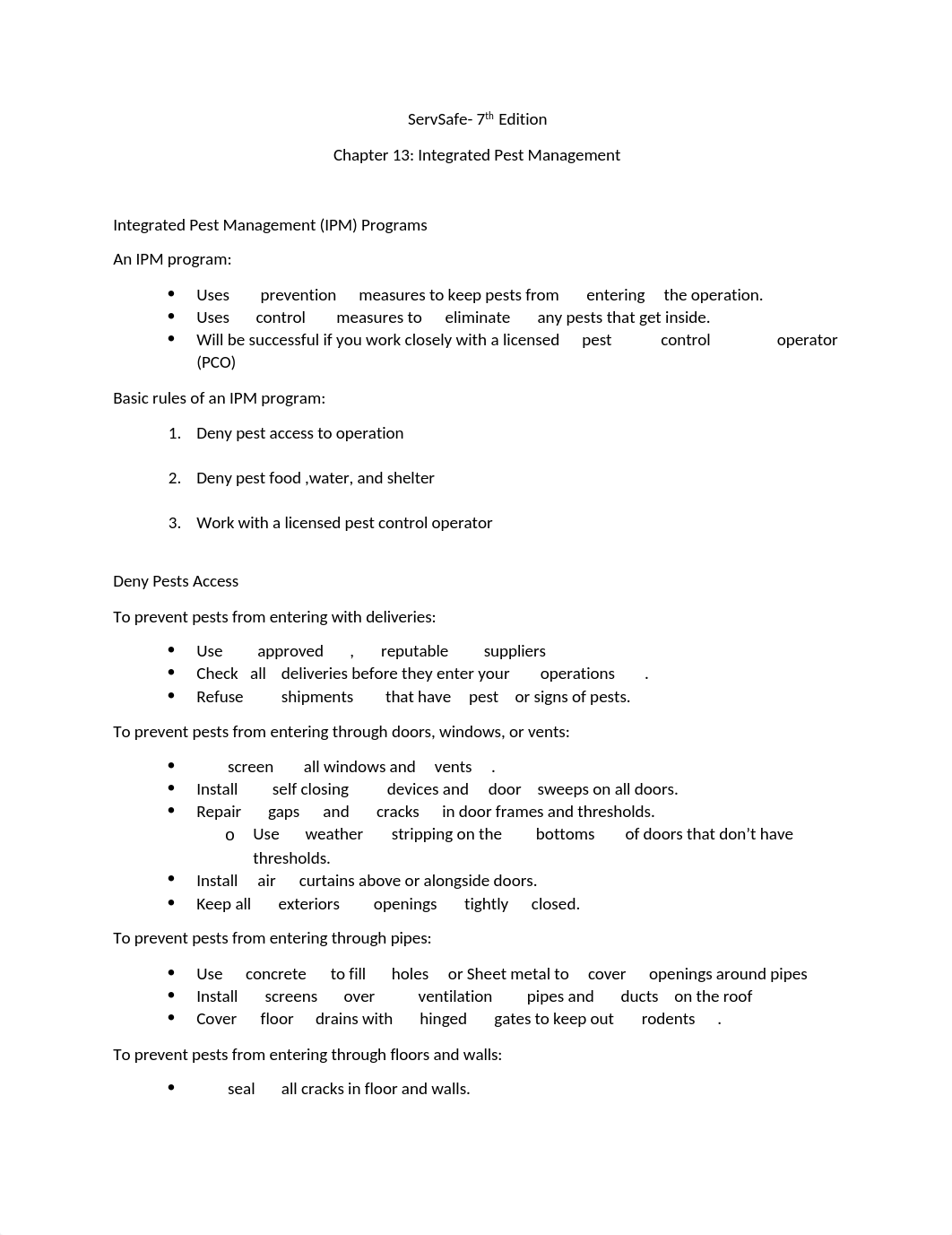 ServSafe Chapter 13 Notes.docx_d7xsdbl9gh1_page1