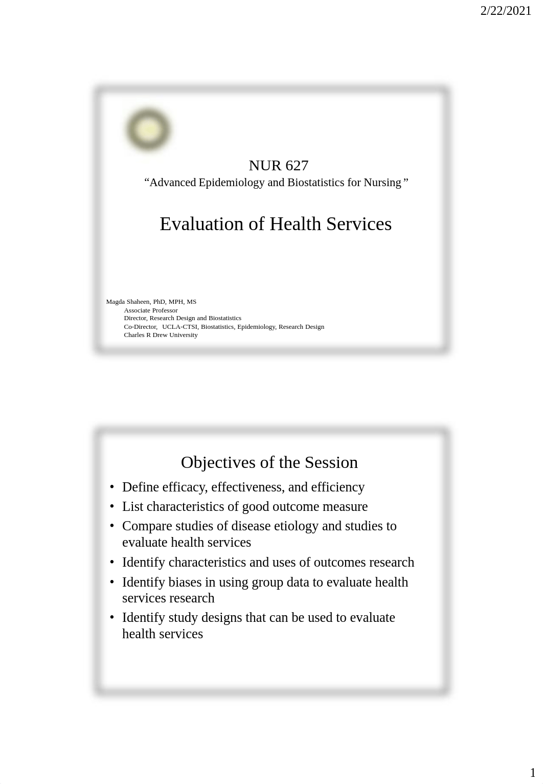 NUR 627_SESSION 10_health service evaluation_Screening_Ethics_updated(1).pdf_d7xtz6p83jb_page1