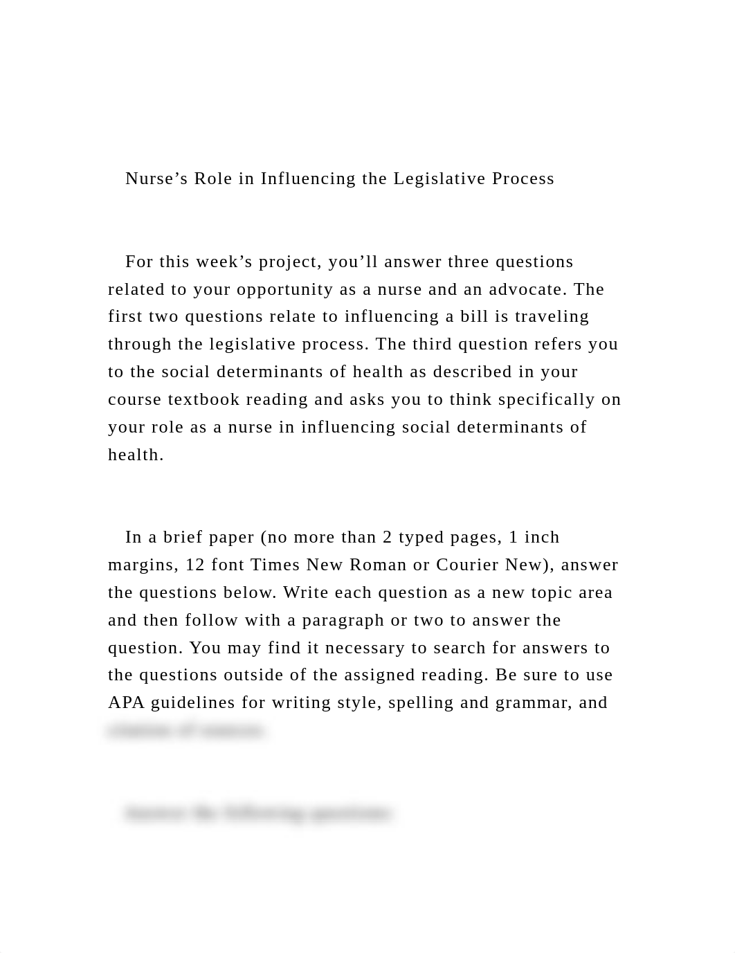 Nurse's Role in Influencing the Legislative Process     Fo.docx_d7ydbxmgd6q_page2