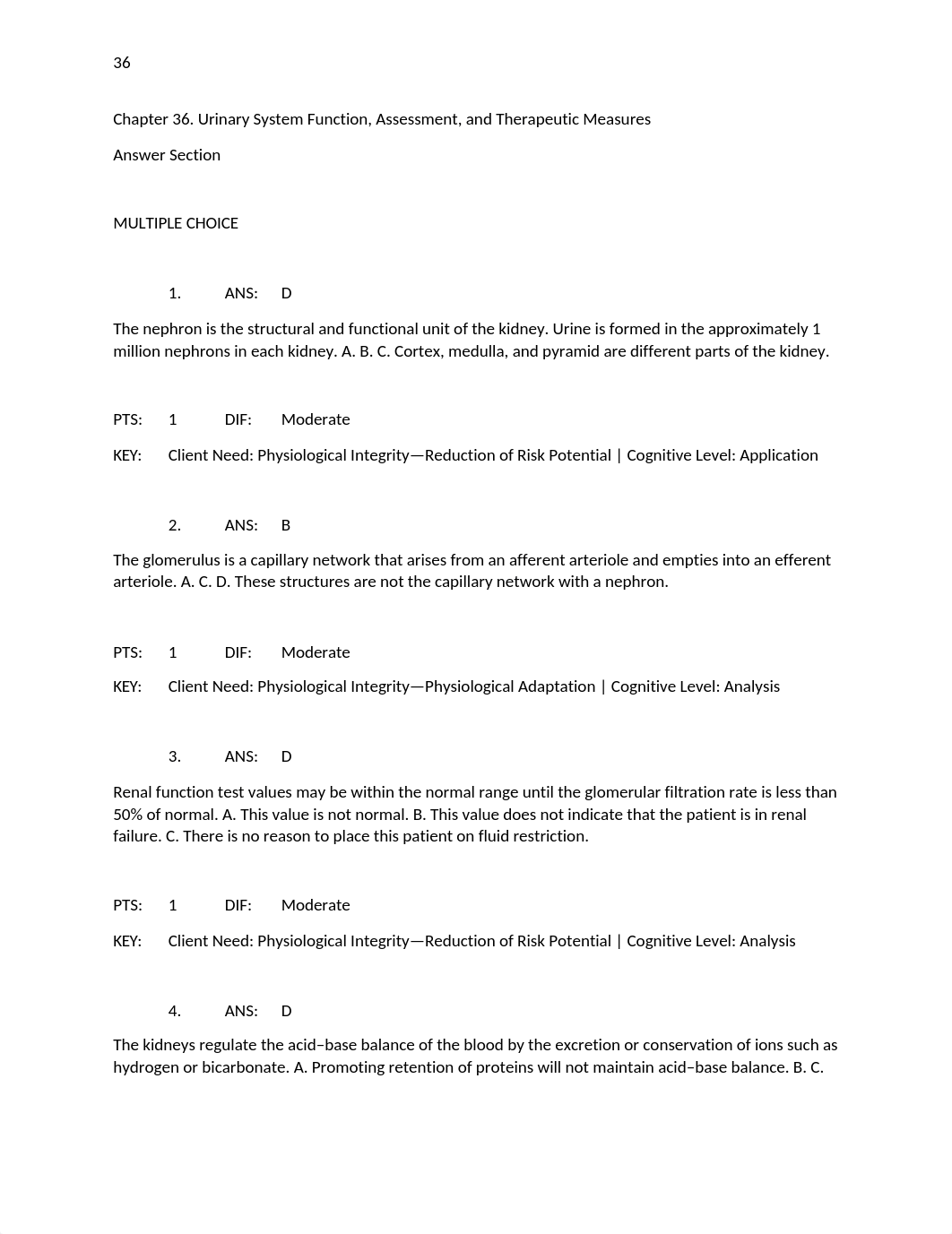 Answers Chapter 36. Urinary System Function, Assessment, and Therapeutic Measures.docx_d7ydemrdlr7_page1