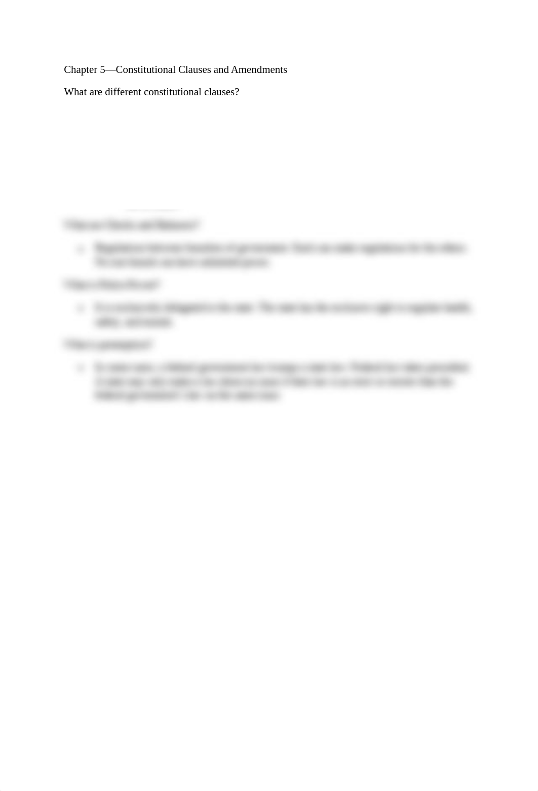 Chapter 5 Study Guide, Constitutional Clauses and Amendments_d7yggf8mnj3_page1