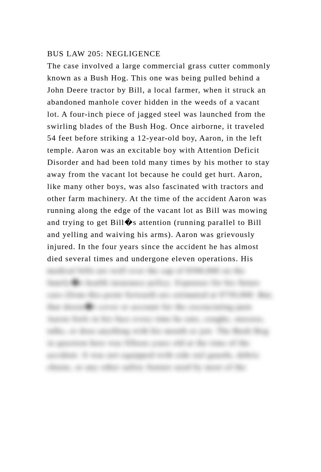 BUS LAW 205 NEGLIGENCEThe case involved a large commercial grass .docx_d7yi0ts69xo_page2